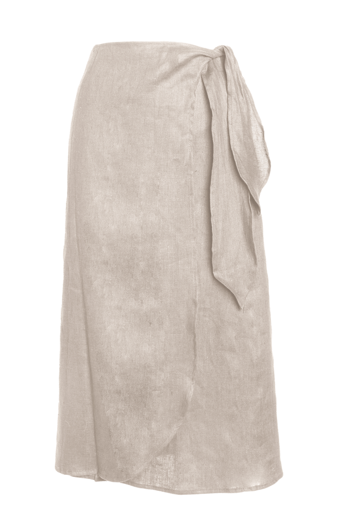 The Midi Wrap Pareo Wrap Skirt in Bone