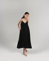 The Cala Slip Dress in Jet Black