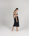 The Midi Pareo Wrap Skirt in Black