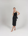 The Midi Pareo Wrap Skirt in Black