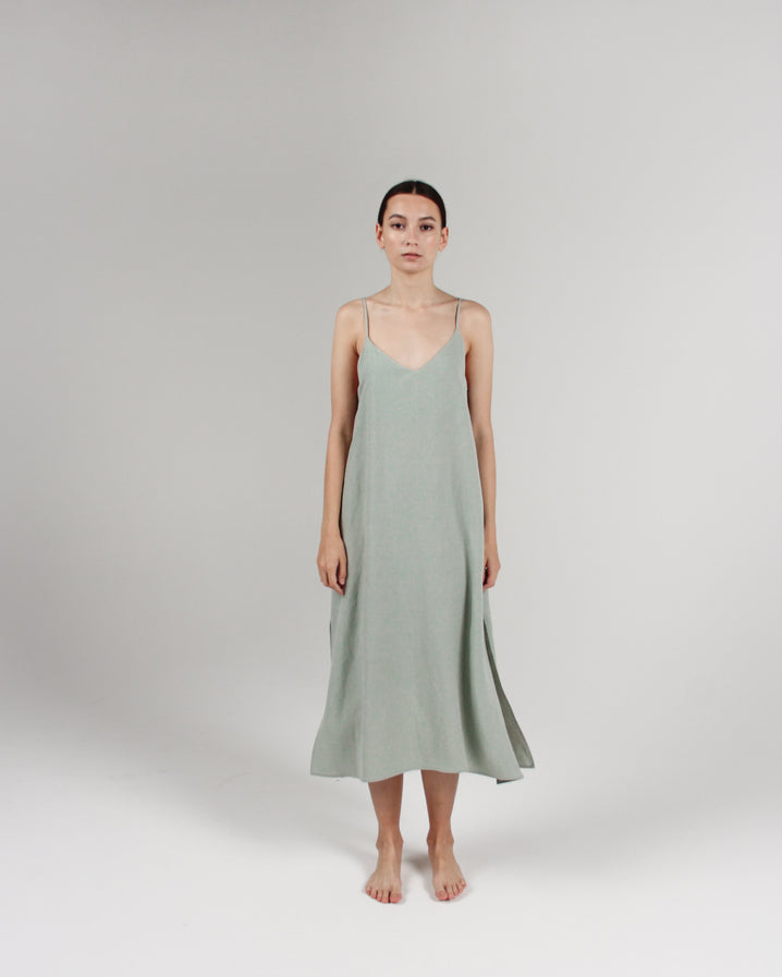 The Cala Slip Dress in Celadon