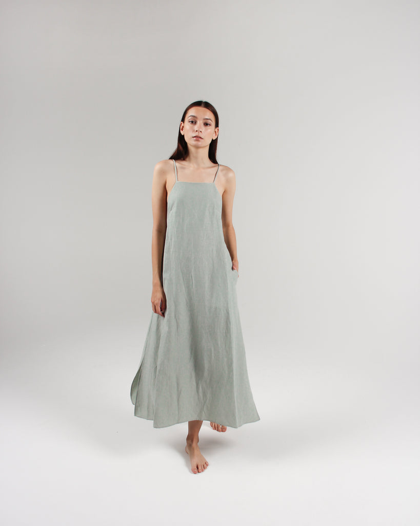 The Isla Slip Dress in Celadon