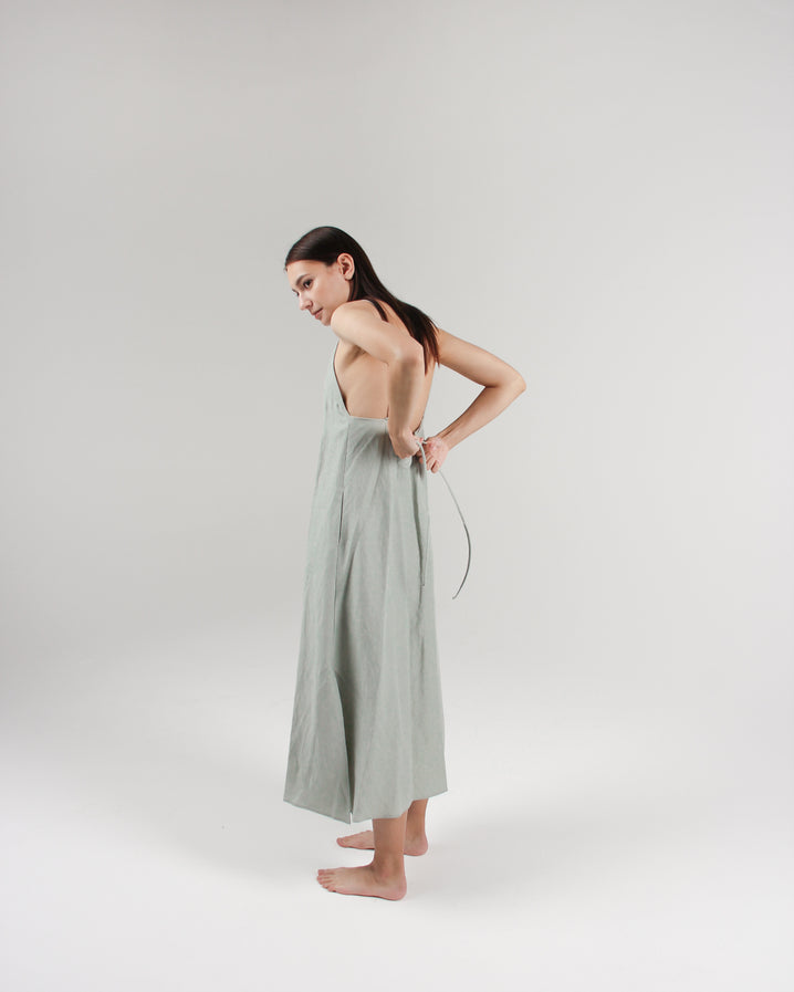 The Isla Slip Dress in Celadon