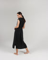 The Cap Sleeve Caftan Dress in Jet Black