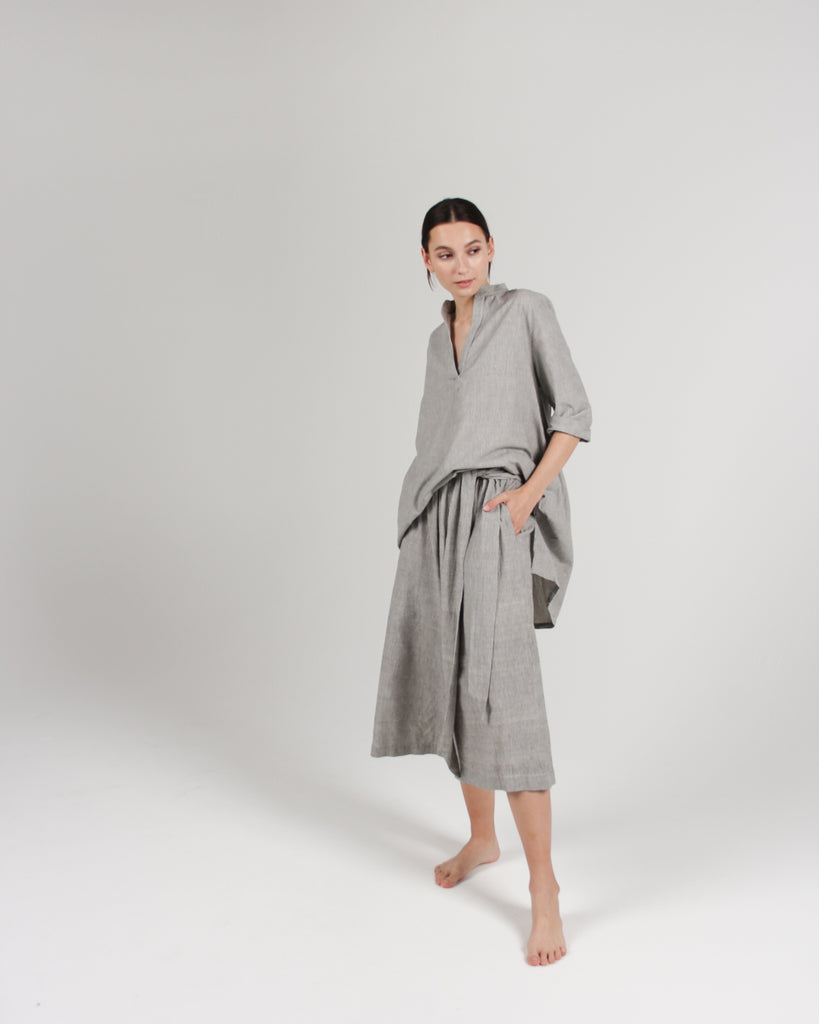 The Tie-Waist Culotte in Stripe