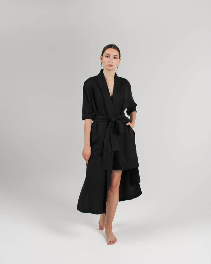 The Convertible Wrap Dress in Jet Black