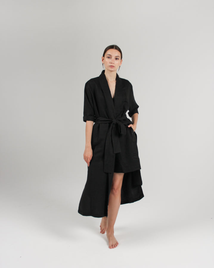 The Convertible Wrap Dress in Jet Black