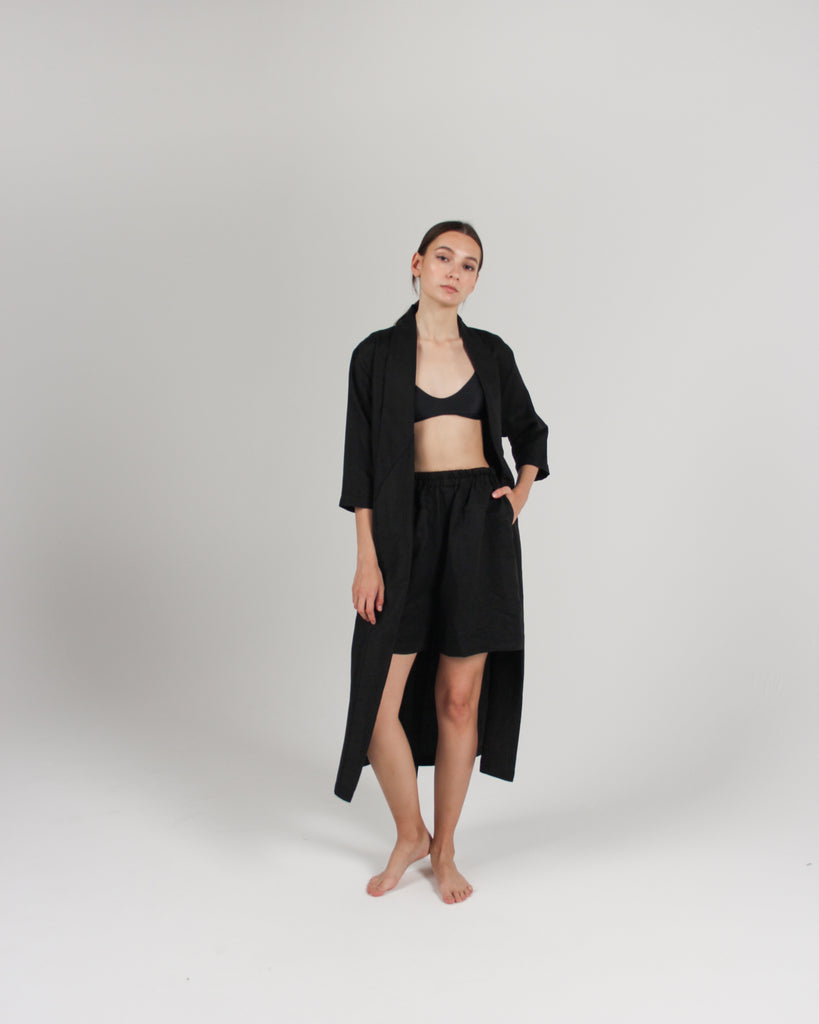 The Convertible Wrap Dress in Jet Black