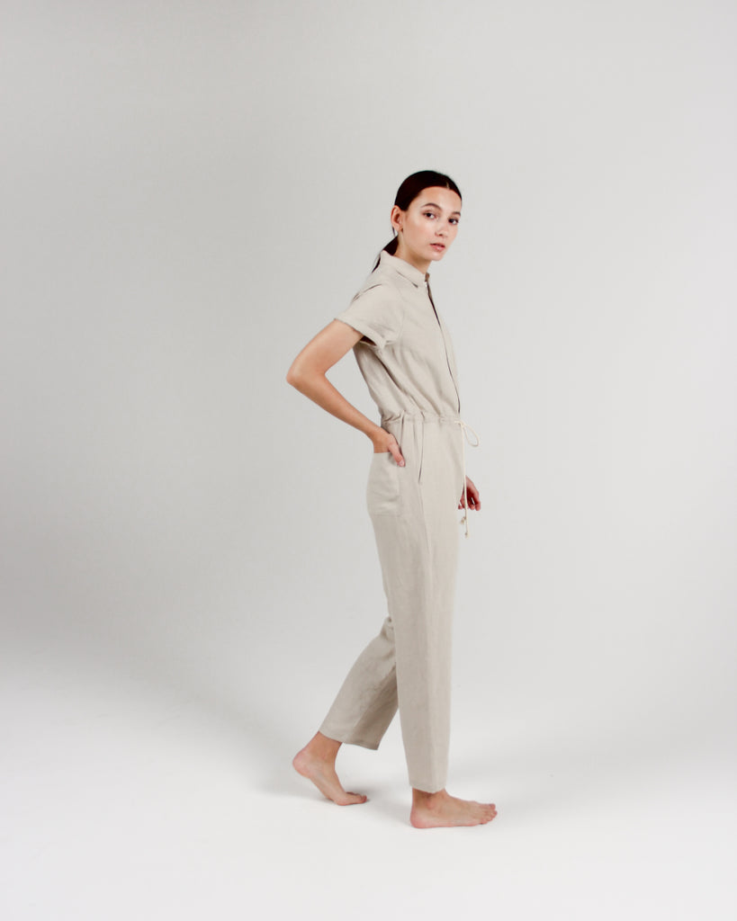 The Flight Jumpsuit in Bone