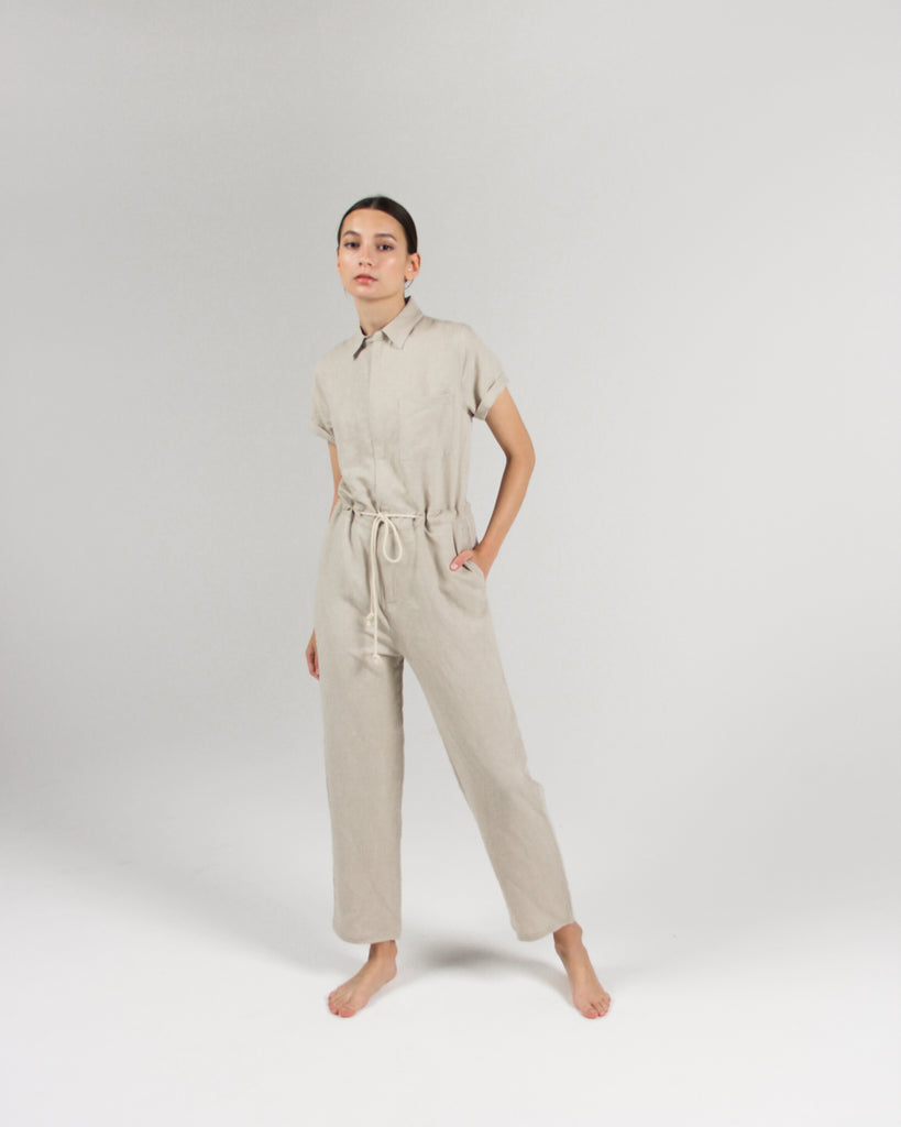 The Flight Jumpsuit in Bone