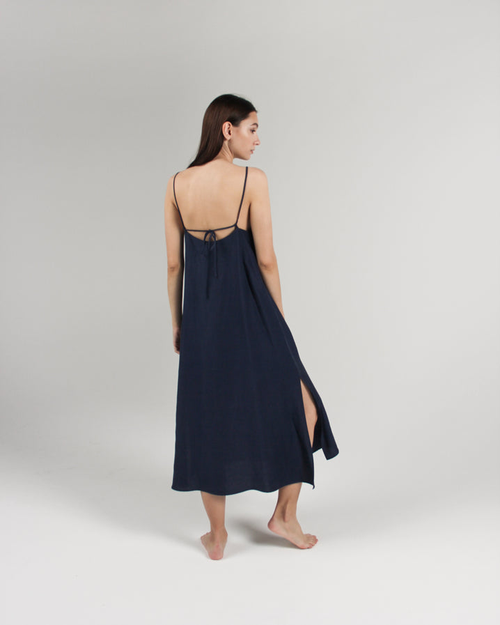 The Cala Slip Dress in Navy