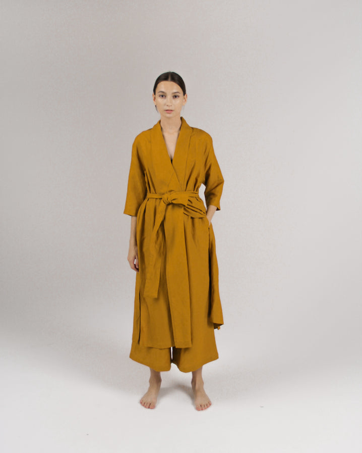 The Convertible Wrap Dress in Mustard