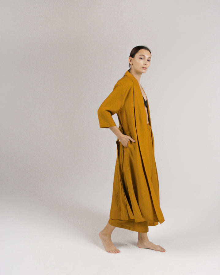 The Convertible Wrap Dress in Mustard